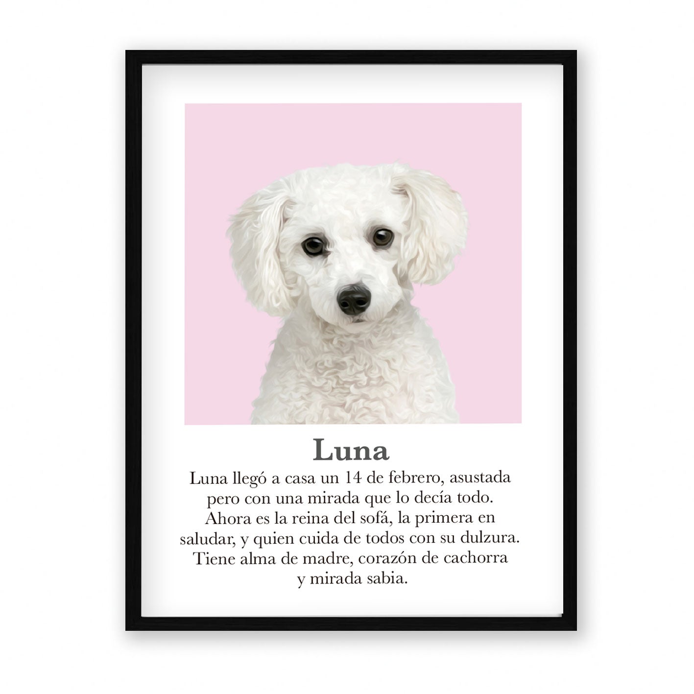 Retrato mascota con mensaje