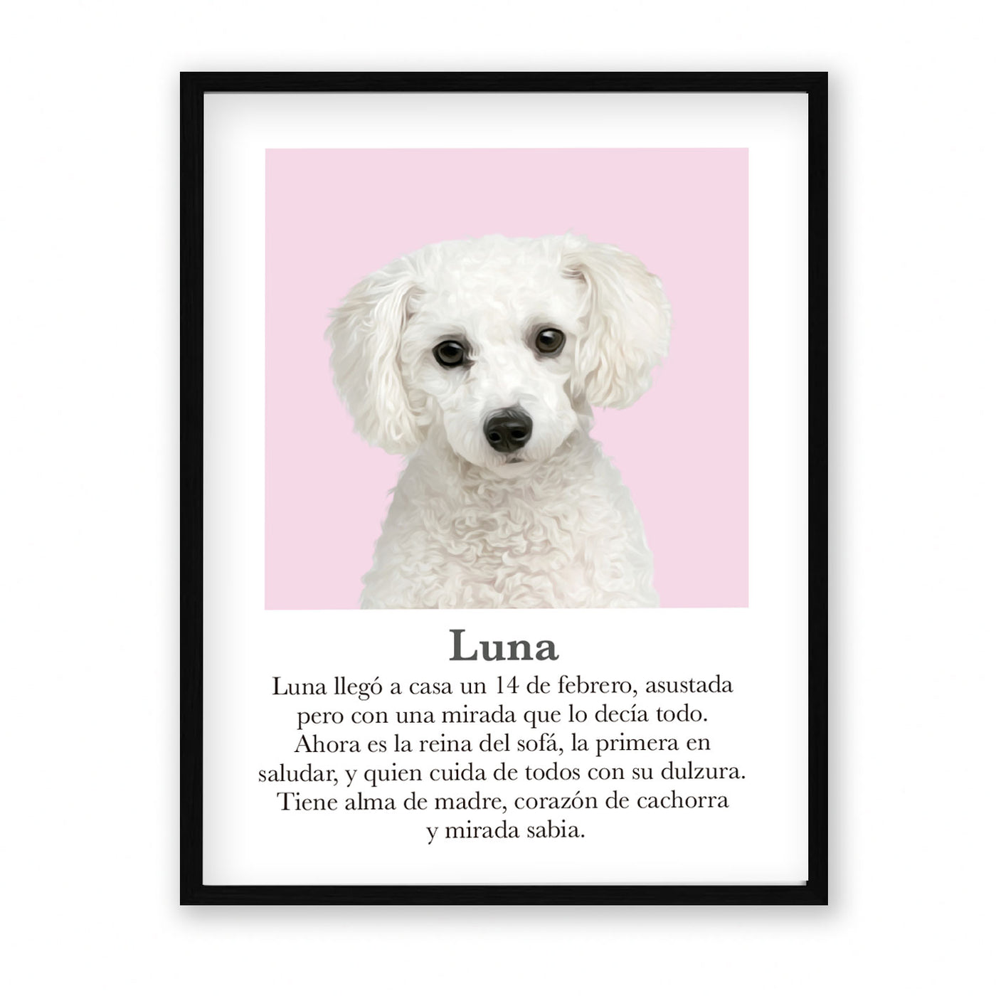 Retrato mascota con mensaje