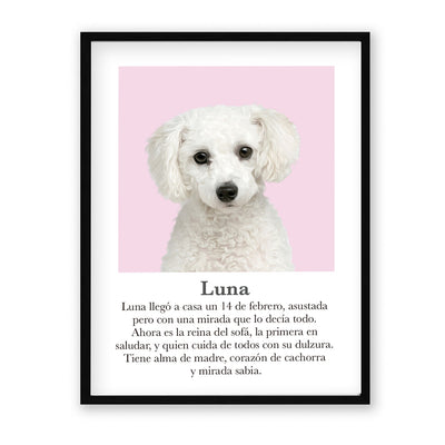 Retrato mascota con mensaje
