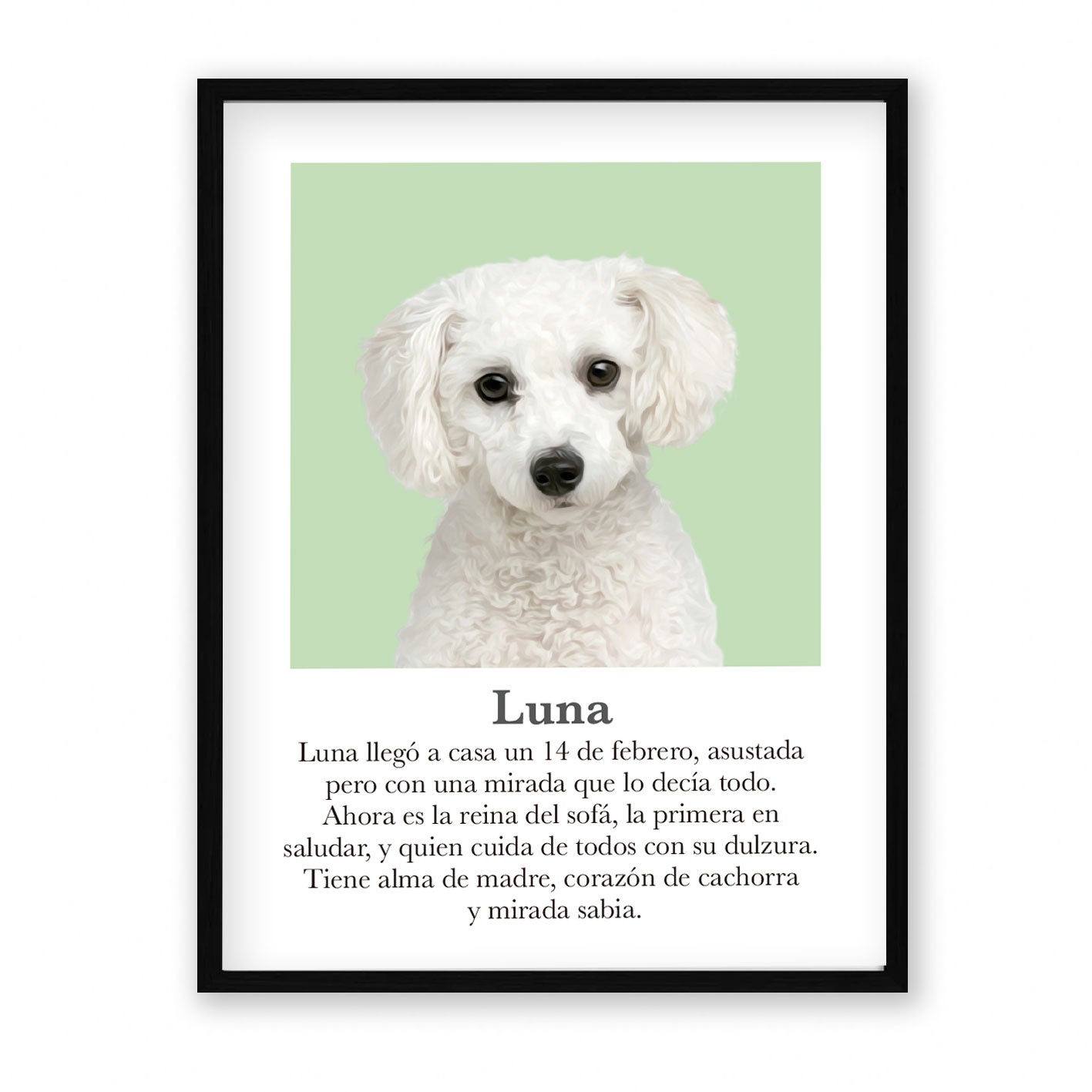 Retrato mascota con mensaje