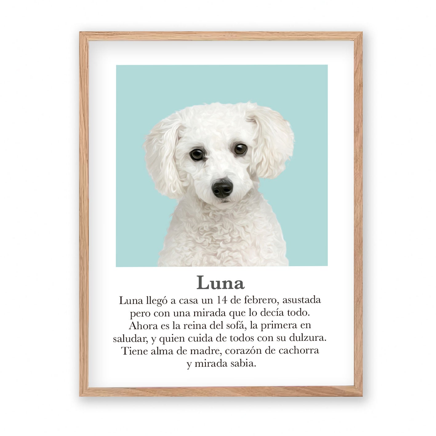 Retrato mascota con mensaje