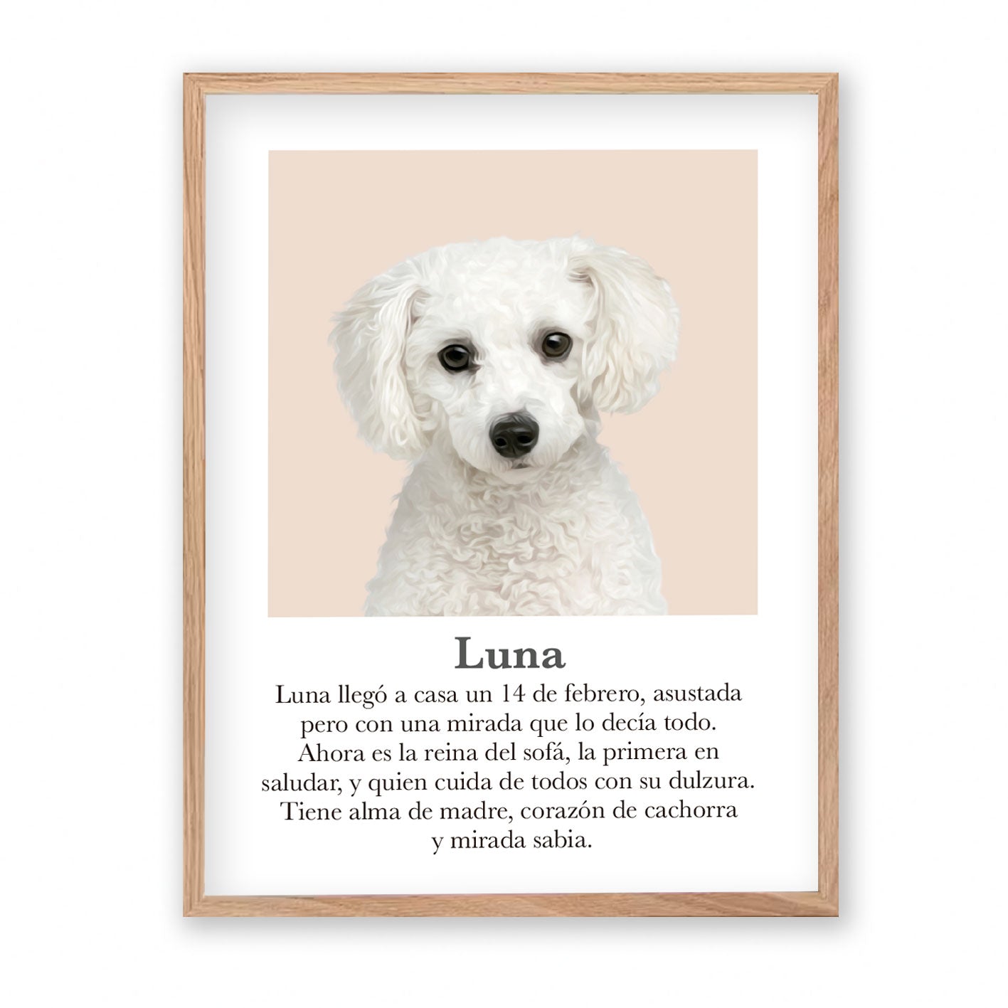 Retrato mascota con mensaje