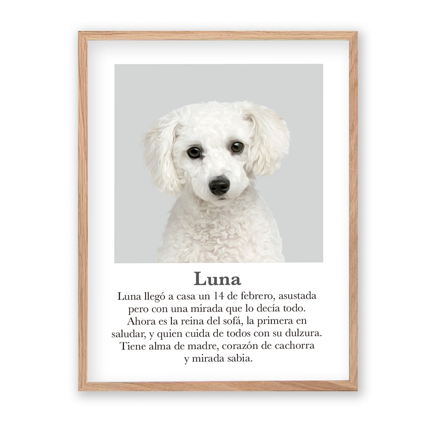 Retrato mascota con mensaje