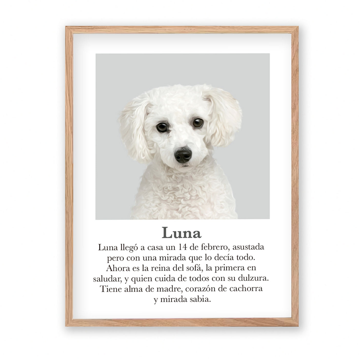 Retrato mascota con mensaje