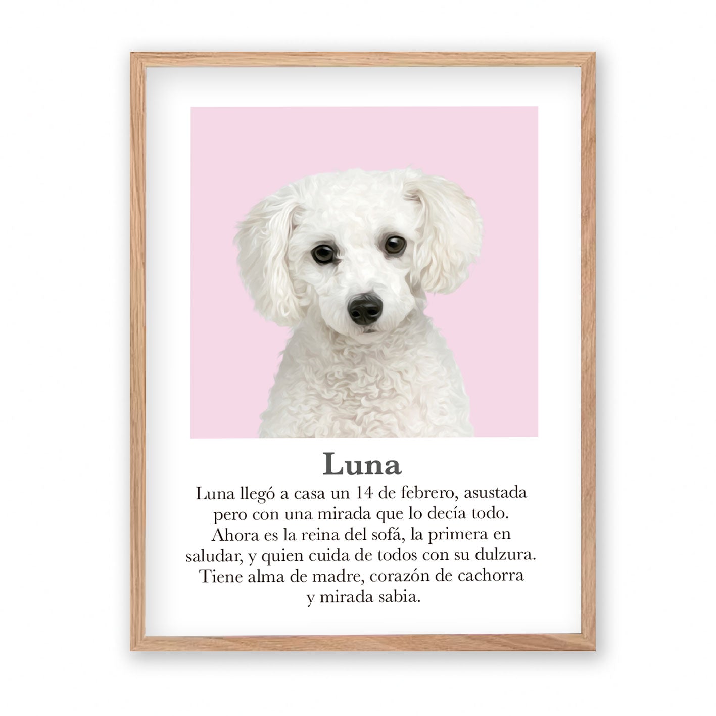 Retrato mascota con mensaje