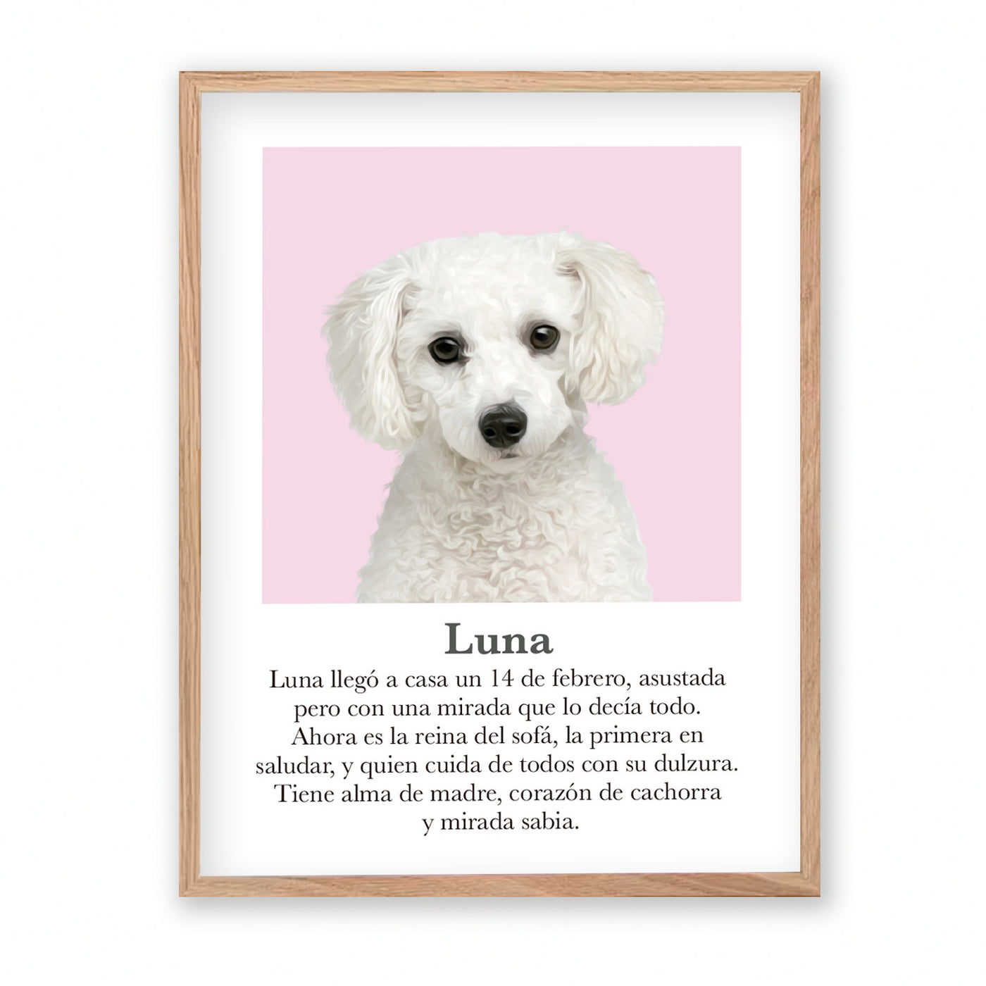 Retrato mascota con mensaje