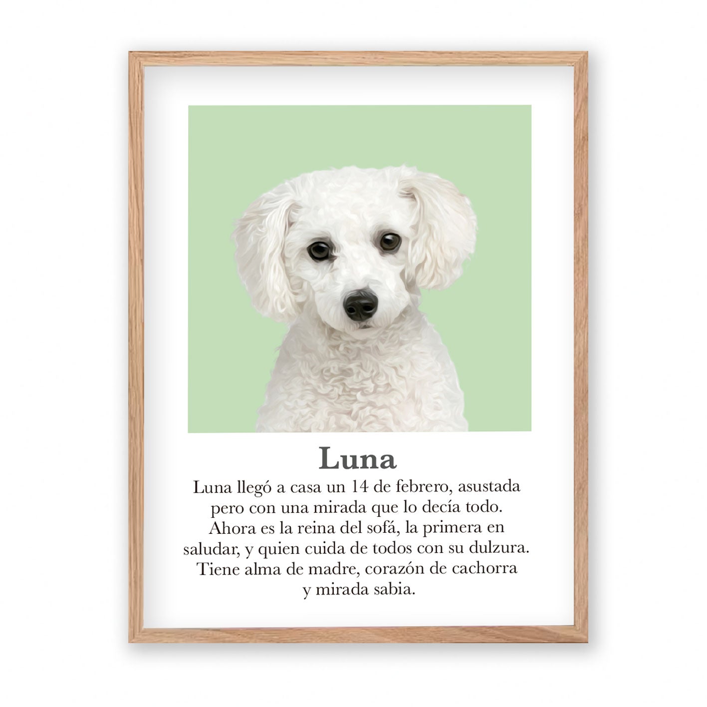 Retrato mascota con mensaje