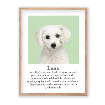 Retrato mascota con mensaje
