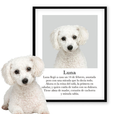Retrato mascota con mensaje