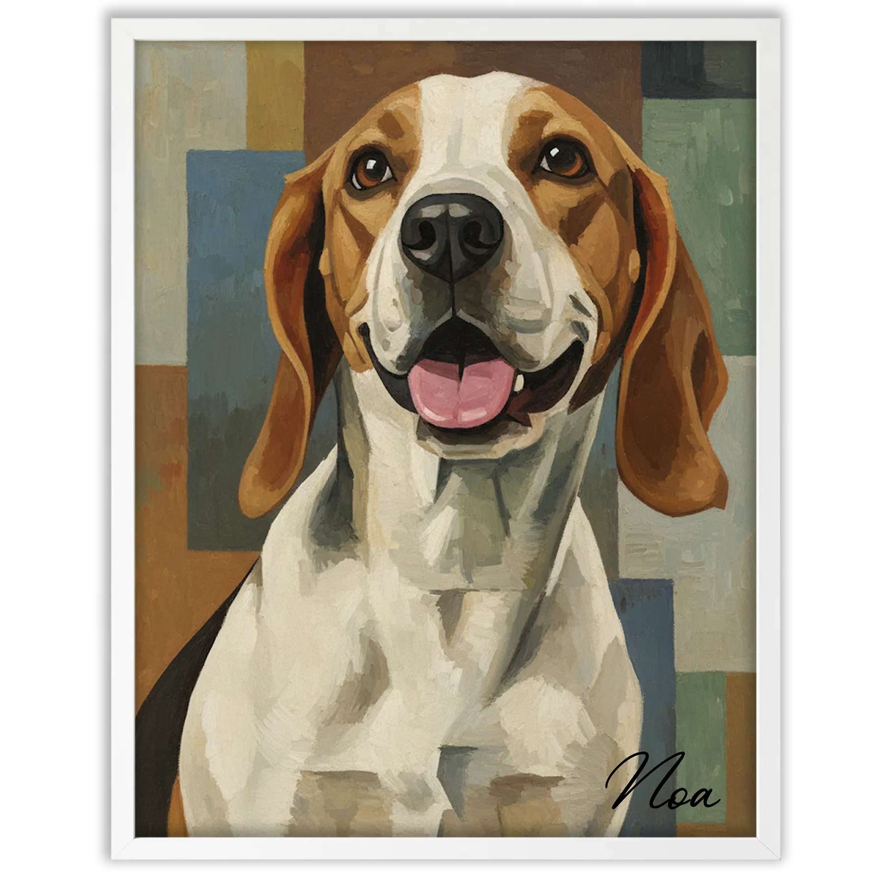 Retrato de mascota estilo cubista