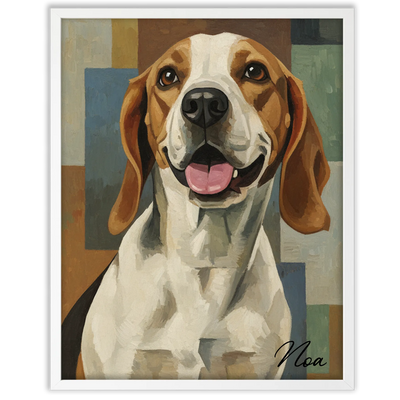 Retrato de mascota estilo cubista