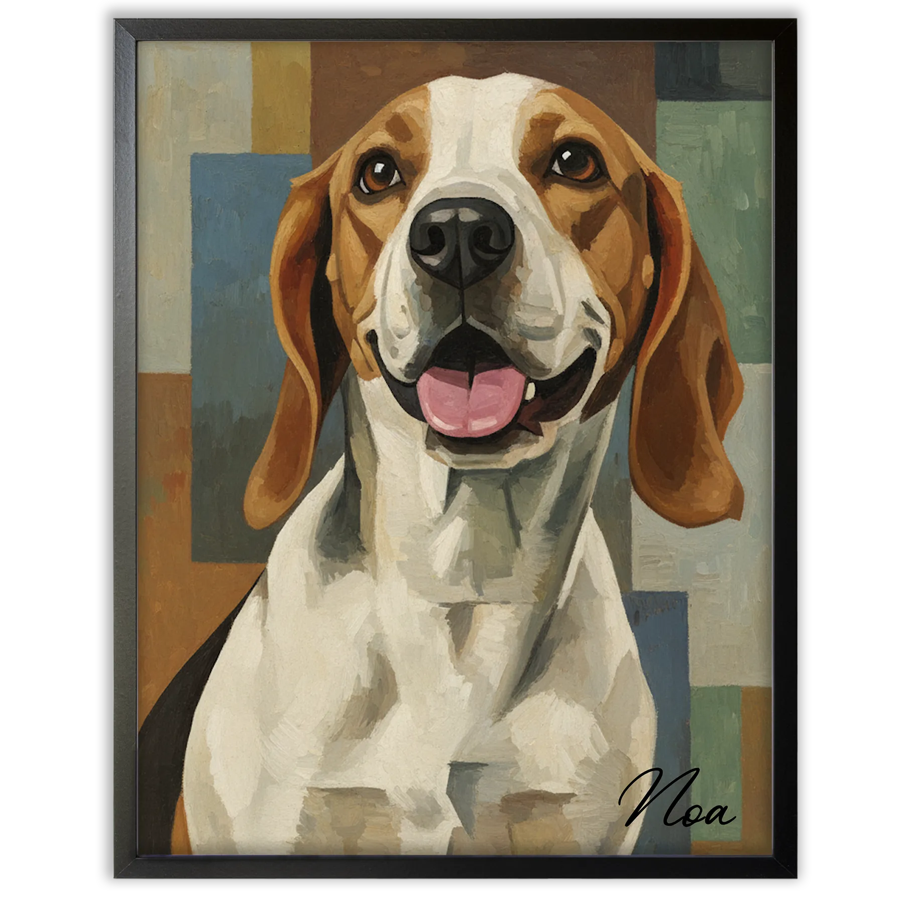 Retrato de mascota estilo cubista