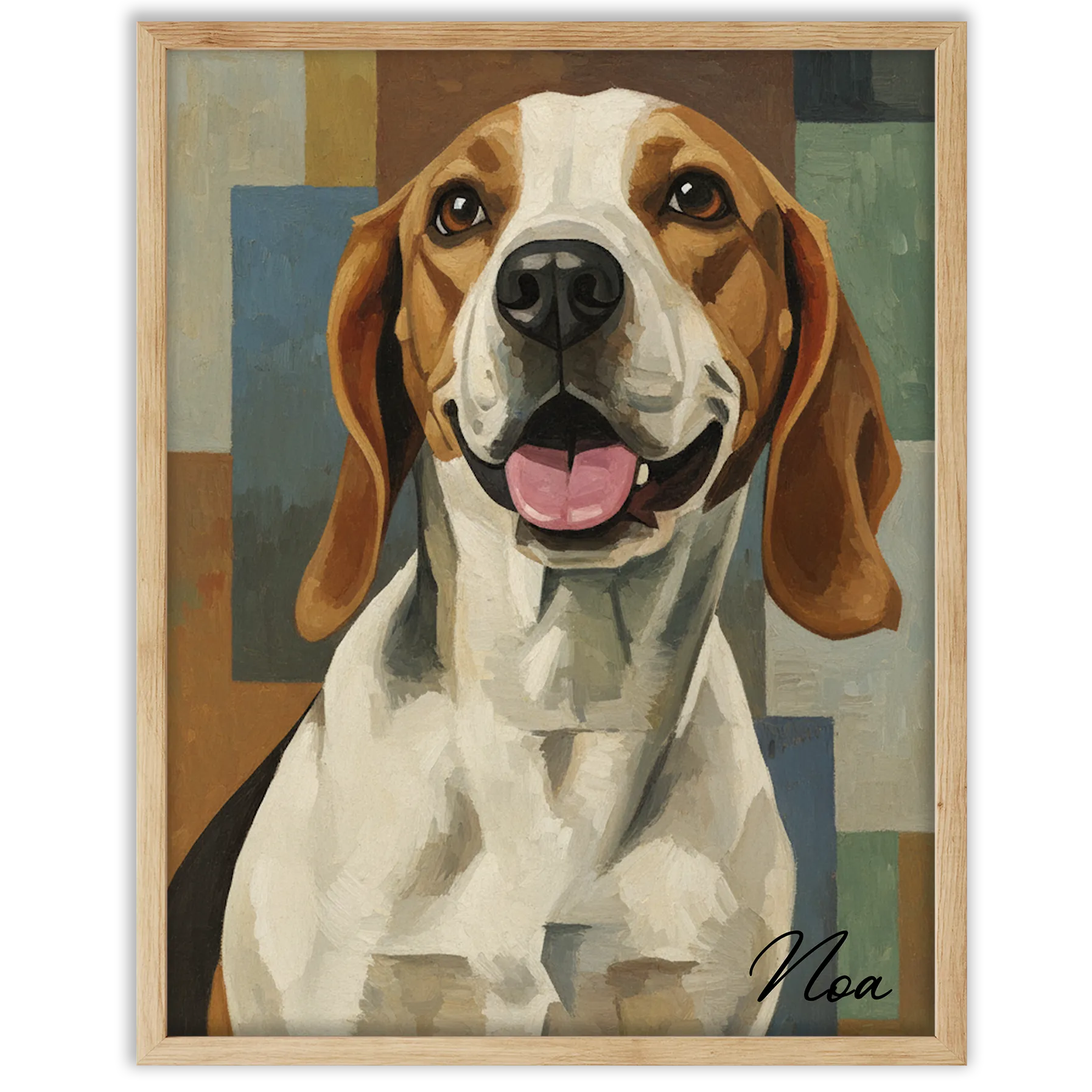 Retrato de mascota estilo cubista