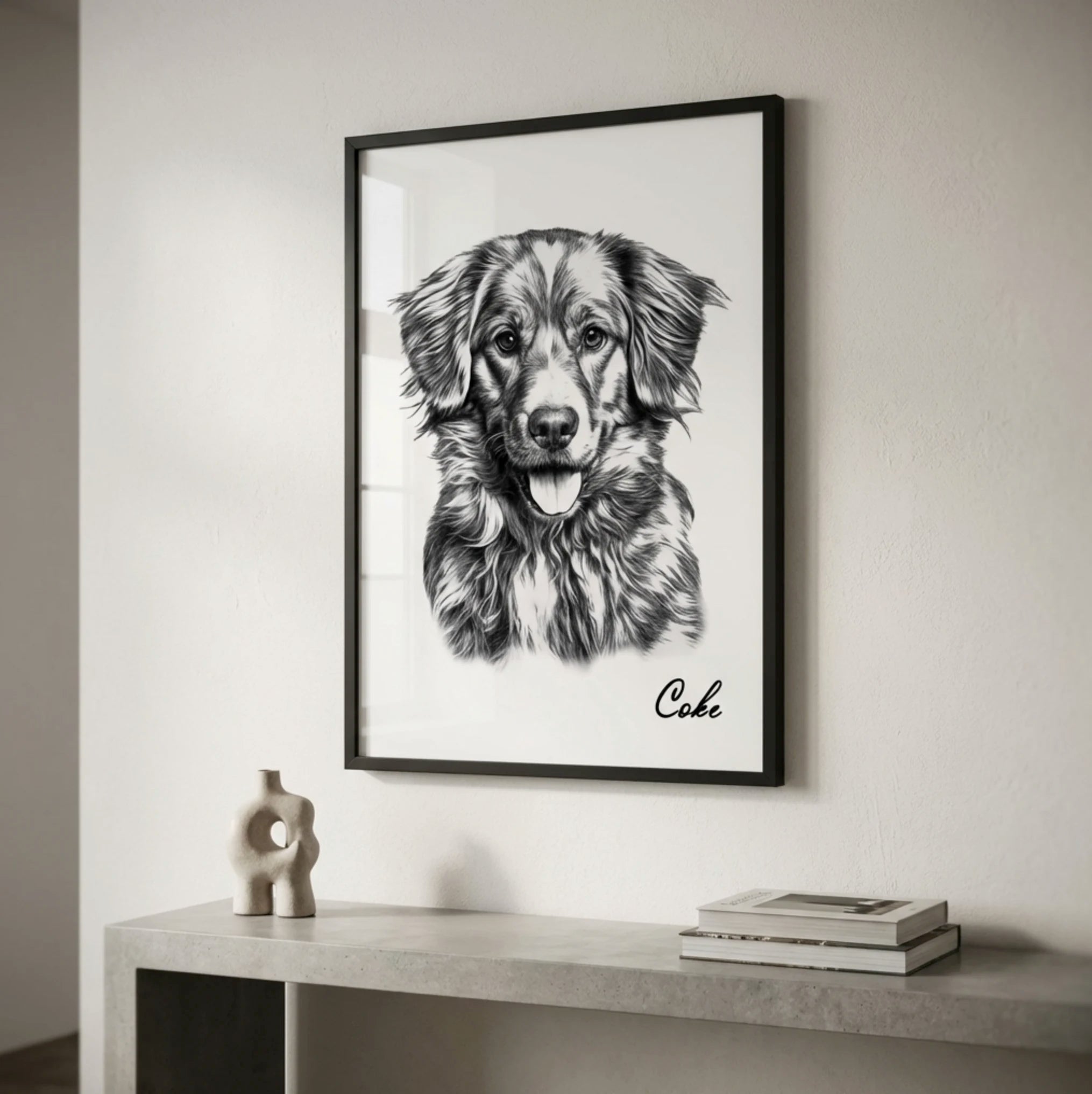 Retrato de perro a lapiz