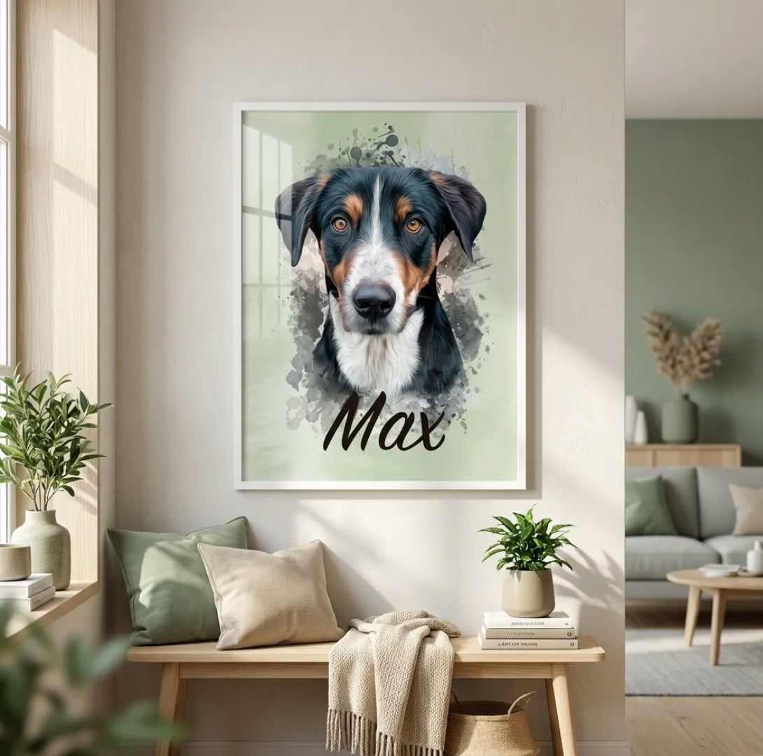 Retrato de mascota en acuarela