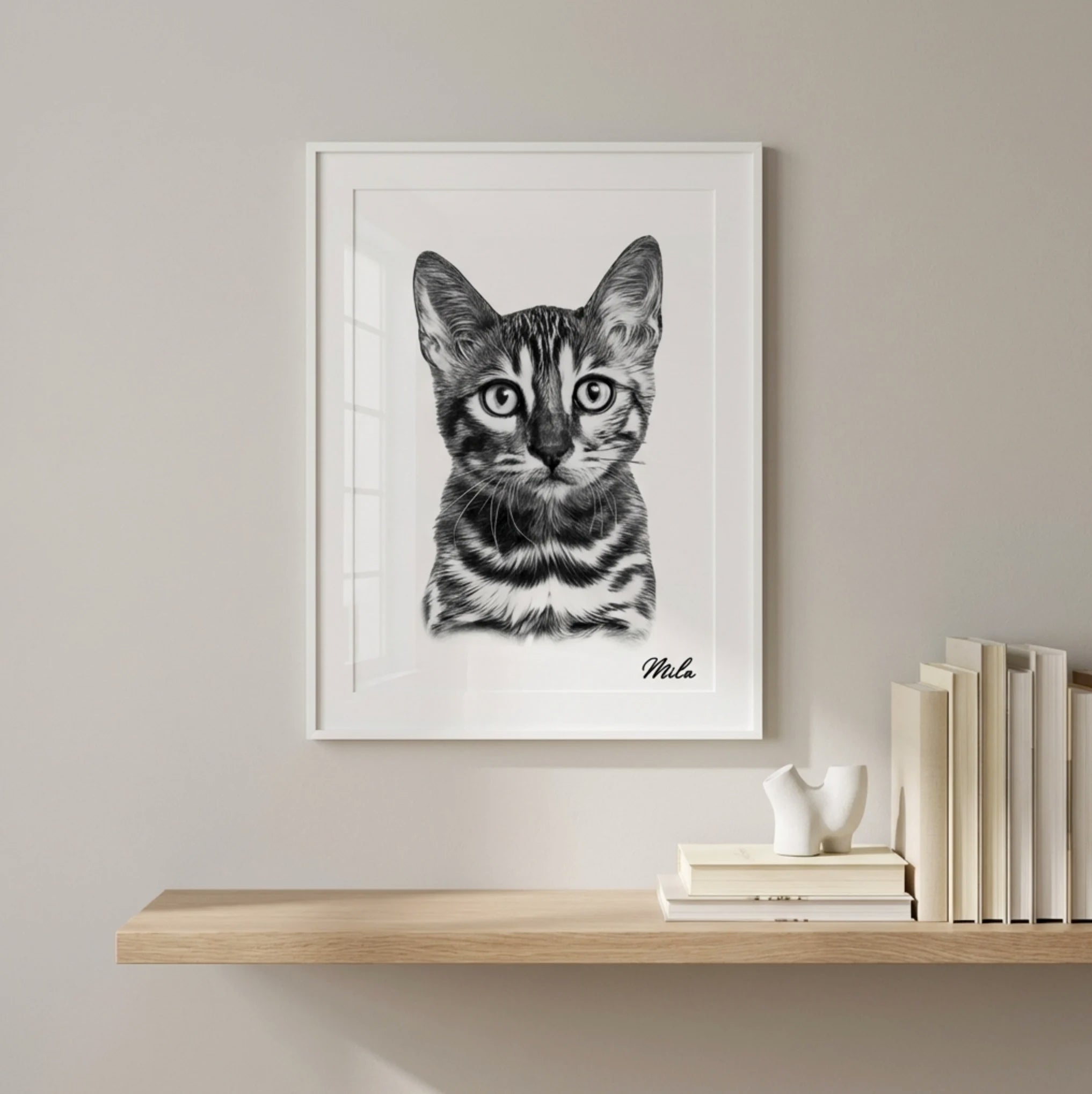 Retrato de gato a lapiz