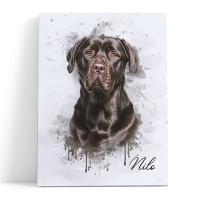 Retrato de mascotas en acuarela